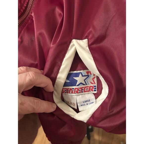 Rare Vtg Starter Washington Redskins Reversable Hooded Zip Jacket mens Large - Picture 12 of 16